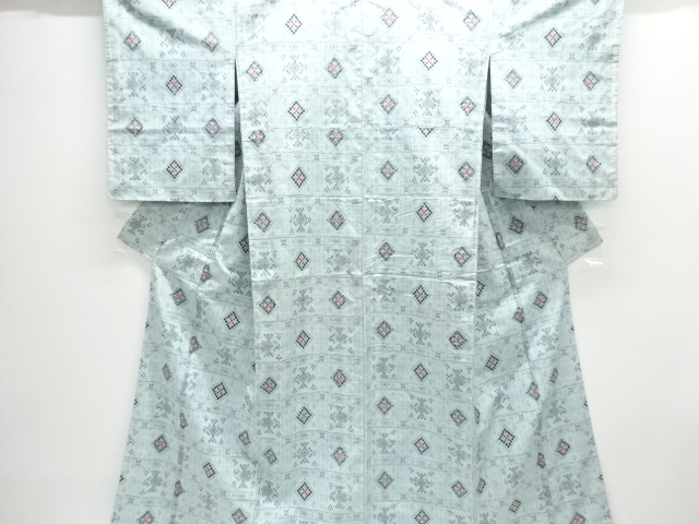 JAPANESE KIMONO / ANTIQUE KIMONO / TSUMUGI / WOVEN GRID